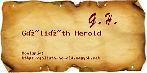 Góliáth Herold névjegykártya